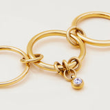 Fashion Stainless Steel 18K Gold Colour Plated Plain Zirconia Multi Ring