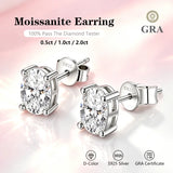 0.5~2.0ct Variious Cuts  Moissanite Diamond Stud Earrings Silver with GRA Certificate