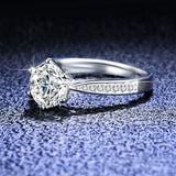 Elegant D Colour VVS1 Moissanite Diamond Solitaire Rings for Women Silver Ring Wedding Engagement Fine Jewellery