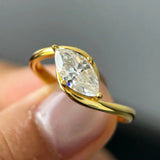 New Design Solitaire 1-2CT Marquise VVS1 D Colour Moissanite Diamonds Silver Ring