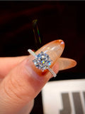 Brilliant VVS1 D Colour 2 Carat Round Moissanite Diamond Rings Luxury Fine Jewellery