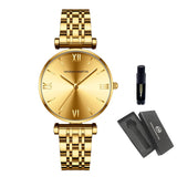Top Brand Luxury Elegant Quartz Ladies Watches Fashion Business Stainless Steel Zircon Diamonds Dial Wristwatches