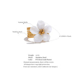 18K Gold Plated Natural Shell Flower Fashion Stainless Steel Stylish Exquisite Ring