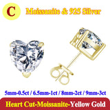 Classic 0.5-3 Carats Oval Asscher Cushion Emerald Cut Moissanite Diamond Stud Earrings