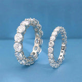 Lovers Round Full 0.3/0.5ct VVS1 D Moissanite Eternity Engagement Wedding Rings 925 Sterling Silver Fine Jewellery