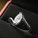 GRA Certified 5x10mm Marquise Cut Moissanite Diamond Solitaire Rings, 925 Sterling Silver Wedding Fine Jewellery