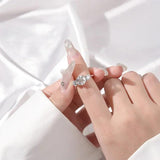 Splendid 3-stone S925 Sterling Silver with 14CGP Moissanite Diamonds Rings Engagement Wedding Promise Jewellery