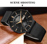 New Arrival Luxury Waterproof Ultra Thin Date Steel Strap Casual Quartz Sports Men Watches - The Jewellery Supermarket