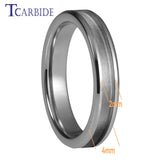 Groove Beveled Polished Finish 4/6/8mm Tungsten Carbide Engagement Rings