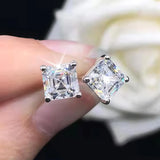 Silver 0.5~2.0 Carat Marquise, Emerald  Princess-Cut Moissanite Diamonds Earrings
