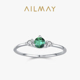 New Charming 925 Sterling Silver Green White AAAA Lab Created Diamond Rings