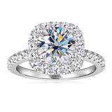 Super 8mm 2ct Moissanite Certified 925 Sterling Silver Engagement Halo Rings For Women - Wedding Party Jewelry Gift