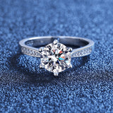Platinum Plated 0.5-3CT VVS1 D Colour Moissanite Diamond Rings Sterling Silver Engagement Wedding Jewellery