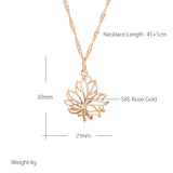 14K Rolled Gold Smooth Elegant Choker Maple Leaf Pendant Fashion Women Pendant Necklace