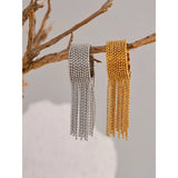 18K Gold Plated Stainless Steel Chain Tassel Adjustable High Quality Charm Stylish Ring