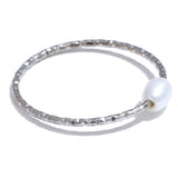 18K Gold Plated Trendy Stainless Steel Natural Pearl Thin Finger Versatile Ring