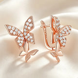 14K Gold Filled Butterfly AAA Zircon Diamonds Drop Earrings High Quality Jewellery