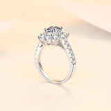 VVS1 1/2CT Moissanite Diamond Wedding Sunflower Rings - Promise Engagement Sterling Silver GRA Certified Jewellery