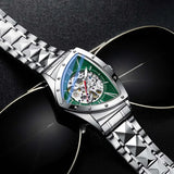 Leisure Hollow Triangle Design Fashion Automatic Movement Mechanical Mens Wristwatches. Luxury WatchesMen Gifts