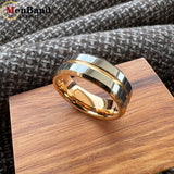 Groove Center Surface and Bevel Polished 6/8mm Tungsten Carbide Men's Women's Rings