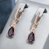 14 Karat Gold Filled Elegant Lilac AAA Zircon Crystals Earrings For Women Fine Jewellery