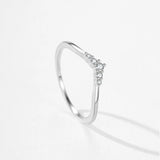 V-Shaped Dolphin Fish Tail Design AAAA Lab Created Diamonds Sterling Silver Ring