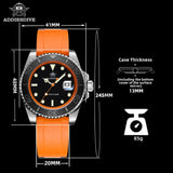 Popular Stainless Steel Calendar Display Luminous 200m Diver Silicone Quartz Watch
