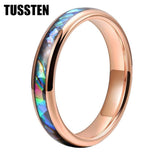 New Arrival 6-8MM Colorful Crushed Shell Inlay Men Women Tungsten Comfort Fit Wedding Rings - Popular Choice - The Jewellery Supermarket
