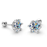 GRA Certified 18K Gold Plaed 0.2ct-2ct D Colour Moissanite Diamonds Stud Earrings Silver Screw Back Fine Jewellery - The Jewellery Supermarket