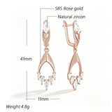 Glossy Rhombus 14K Filled Gold AAA Zircon Diamonds Drop Earrings for Women Fine Jewellery