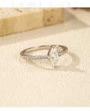 Charming 0.5Ct Rhombus VVS1 D Colour Moissanite 925 Sterling Silver Sparkling Ring