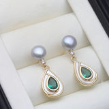 Original Real Natural Freshwater Multicolour Pearl Silver Drop Earrings