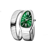 New Classic Top Brand Bling Zircon Diamonds Snake Shape Gold Silver Colour Scaleable Bracelet Ladies Quartz Watches