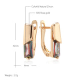 Awesome 14K Filled Gold Multicolur AAA Zircon Crystals Drop Fine Earrings