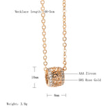 Luxury Trendy 14K Filled Rose Gold AAA Zircon Diamonds Barrrel Necklace For Women - Fine Jewellery