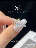 Stunning  Water Drop 2 Carat VVS1 D Colour Moissanite Diamond Ring Fine Jewellery