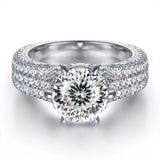 Selection of 2 Carat Multicolour VVS1 D Colour Moissanite Silver Wedding Rings