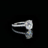 Amazing 3CT Oval Cut Moissanite 925 Sterling Sliver Vintage Engagement Wedding Ring