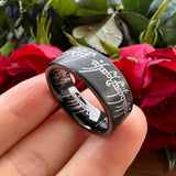 Laser Engraved Pipe Cut Brushed Finish 6MM 8MM Tungsten Wedding Men Women Rings
