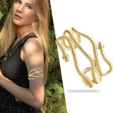 Metal Hollow Out Retro Geometric Pattern Bohemian Snake Pendants Charm Upper Bracelet Arm Chain - Body Jewellery