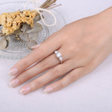 3 Stone D Colour 1.4ct Moissanite Diamonds Sterling Silver Wedding Engagement Rings for Women 18KGP Fine Jewellery