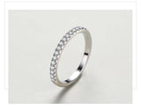 Real Sterling Silver Fashion Wedding Stackable AAAA Lab Created Diamond Ring