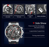 High Quality Silicone Strap Men's Watch Fashion Trend Multifunction Quartz Wristwatch Luxury Quality Male Wristwatch