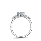 Sparkling 925 Silver 1CT D Colour Moissanite Diamond Rings for Women Engagement Wedding jewellery with GRA