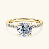 2 Carat VVS1 D Colour Moissanite Diamond Solitaire Engagement Wedding Silver Ring