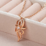 Elegant Classic Design 14K Filled Rose Gold AAA Zircon Diamond Pendant Necklace - High Quality Jewellery