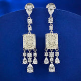 Excellent Moissanite Diamonds Dangle Earrings for Women - Silver Drop Earrings Fine Jewellery for Special Occasions - The Jewellery Supermarket
