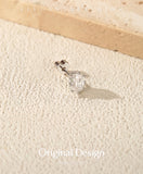 925 Sterling Sliver High-end Crown Lab Diamond Heart Screw Stud Earrings For Women