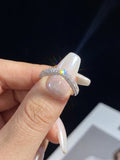 Fashion Real Round Moissanite Diamond V-Shape Ring Fine Jewellery