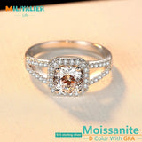 D Colour VVS1 1CT Moissanite Diamond Egagement Wedding Rings For Women S925 Sterling Silver GRA Certified Jewellery